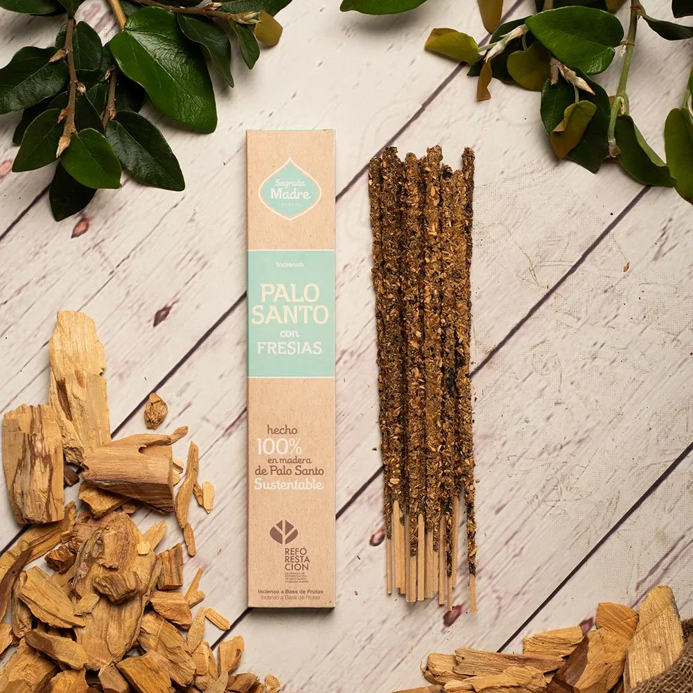 [5920I] Palo Santo con varitas de incienso de fresias – Sagrada Madre